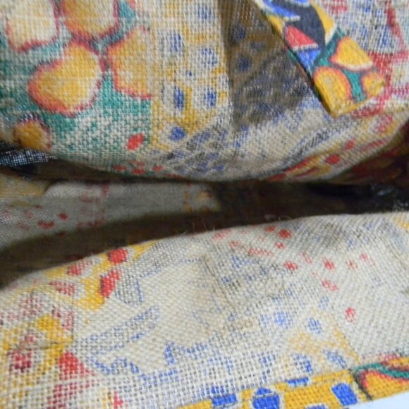 African Giraffe Print Purse w Bamboo Closure NOS Vintage Red Green Yellow - Picture 7 of 7